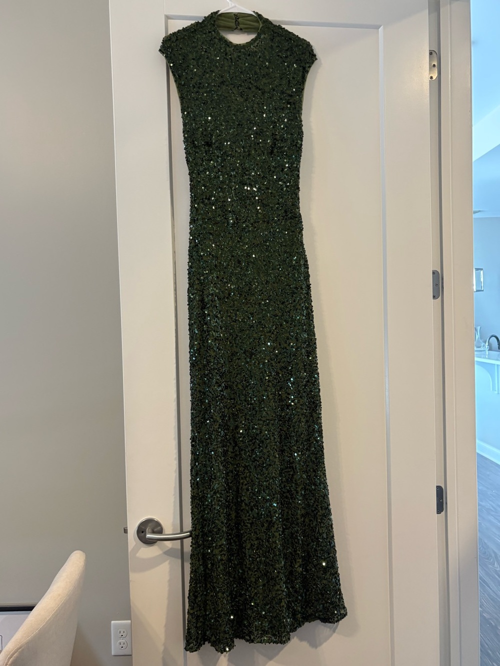 Camila Coelho Emma Maxi Dress Dark Olive | Size L | Worn Twice | Dry Cleaned